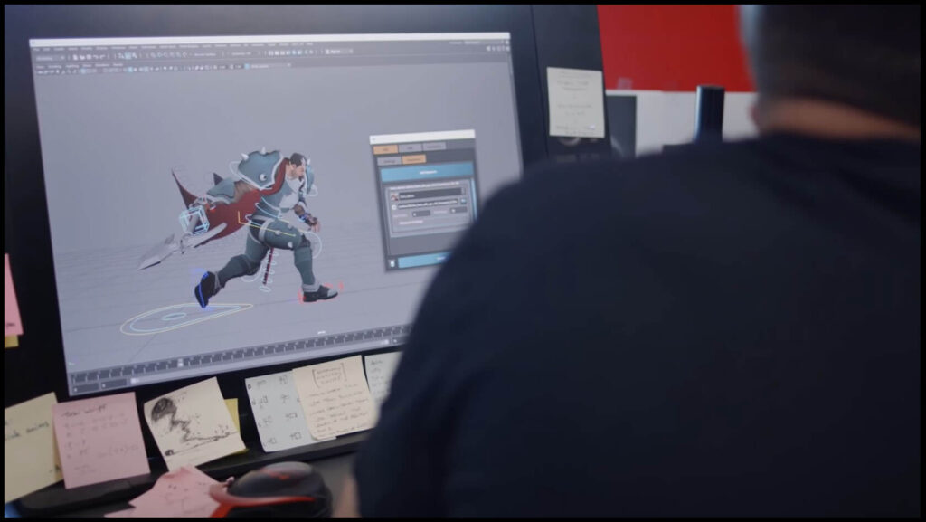 Screenshot of Riot Games developer working on Project F fighting game