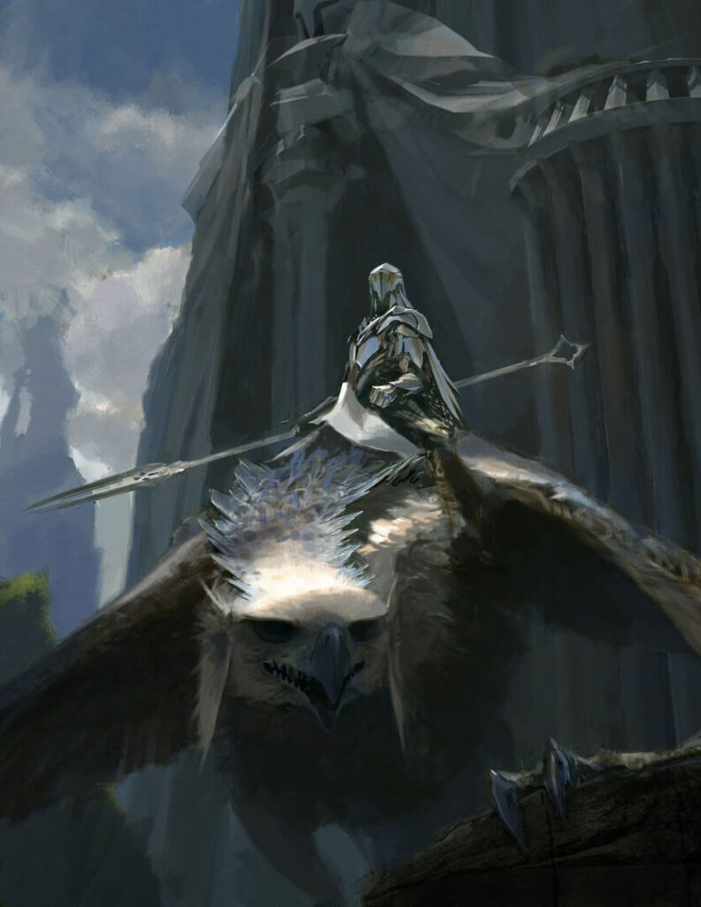 Warrior riding a raptor from Demacia