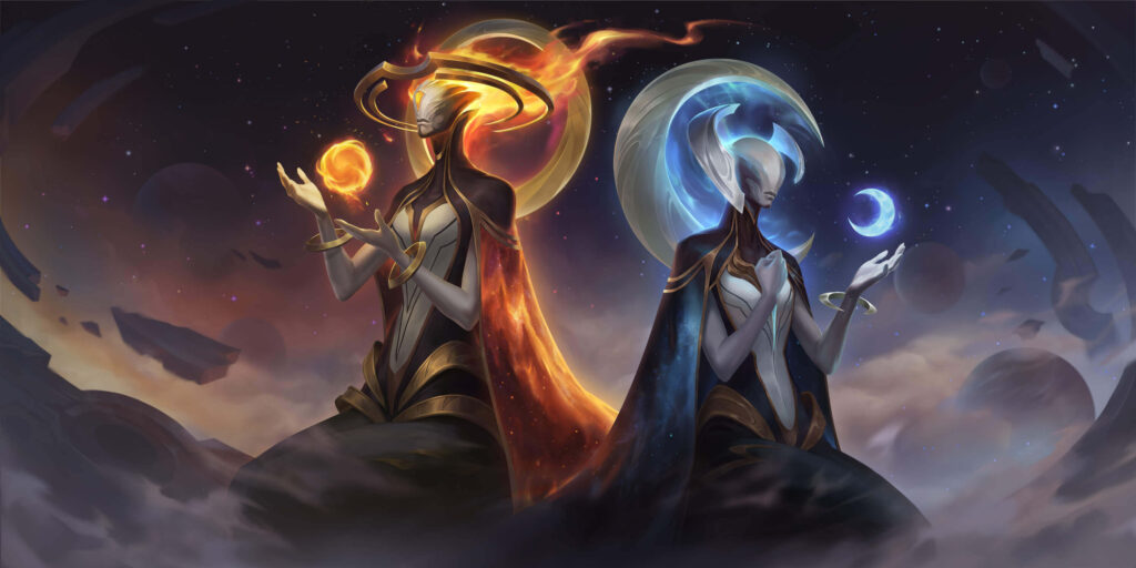 The Golden Sister and the Silver Sister together among the stars