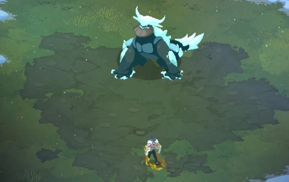 Sylas encounters the polar lizard in Demacia in the video game The Mageseeker
