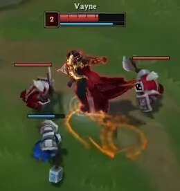Slow status effect on Vayne in League of Legends gameplay