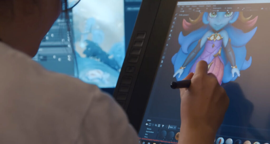 Lulu being designed for Project F by a Riot Games employee