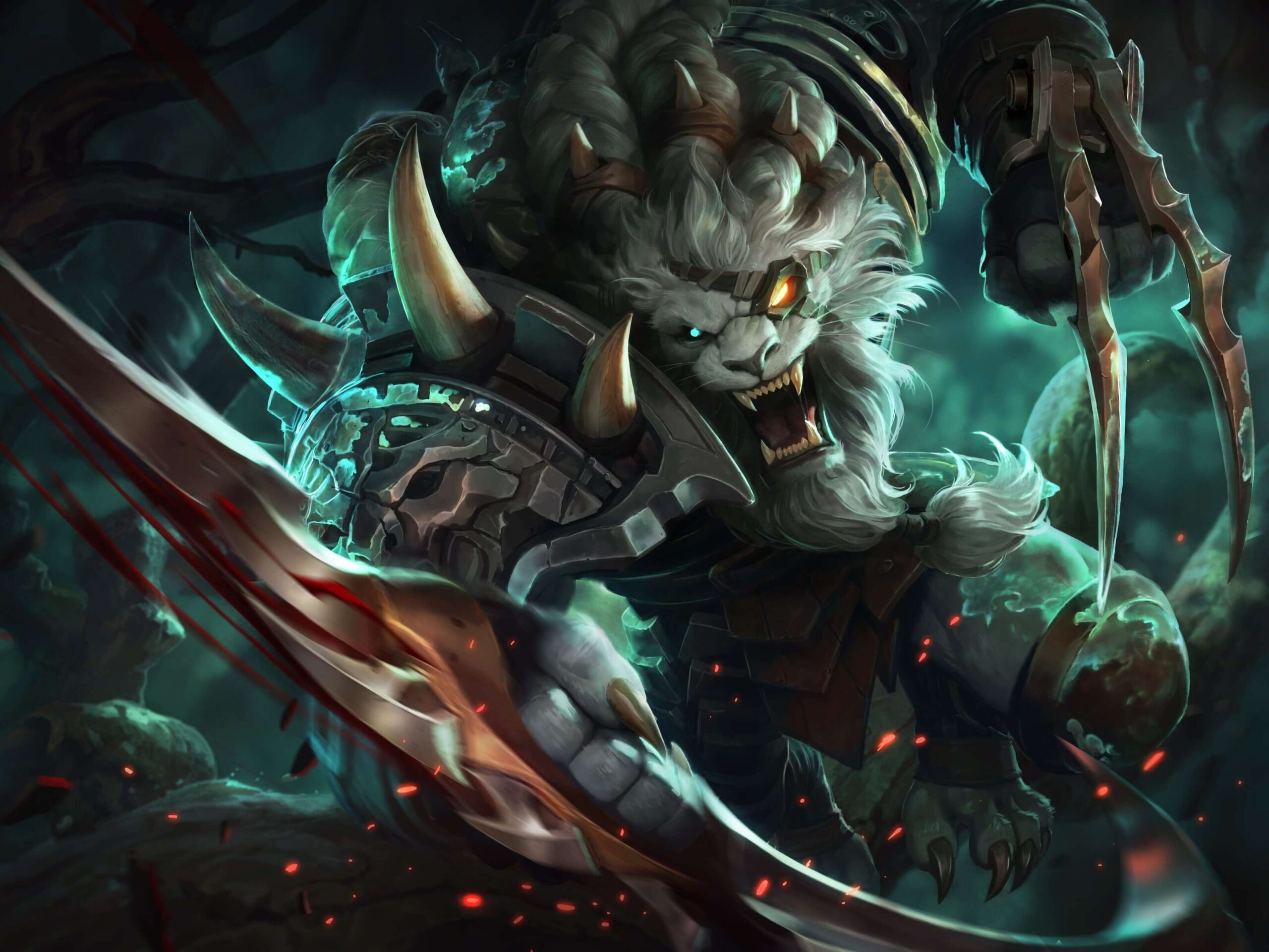 Riot MMO Factions Kiilash tribe member Rengar Splash Art from League of Legends