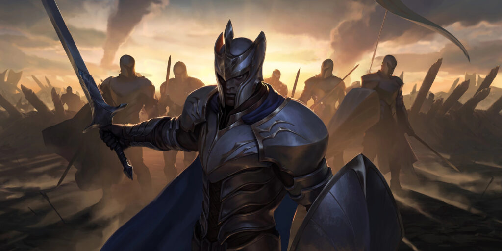 Riot MMO Faction Dauntless Vanguard soldier in battle