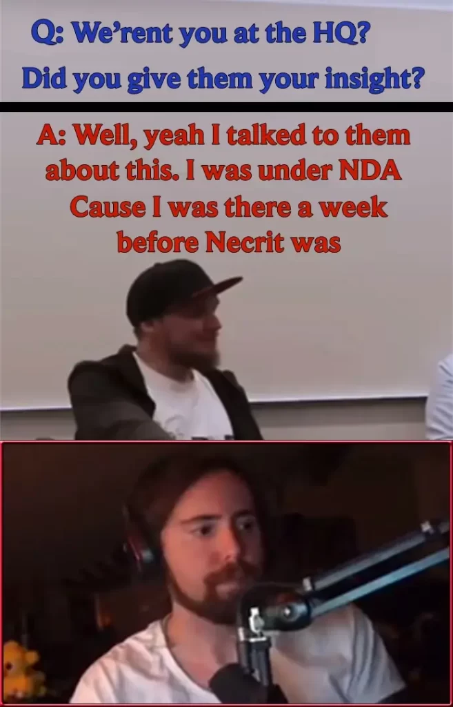 Screenshot of Asmongold discussing Riot MMO Necrit interview on Twitch
