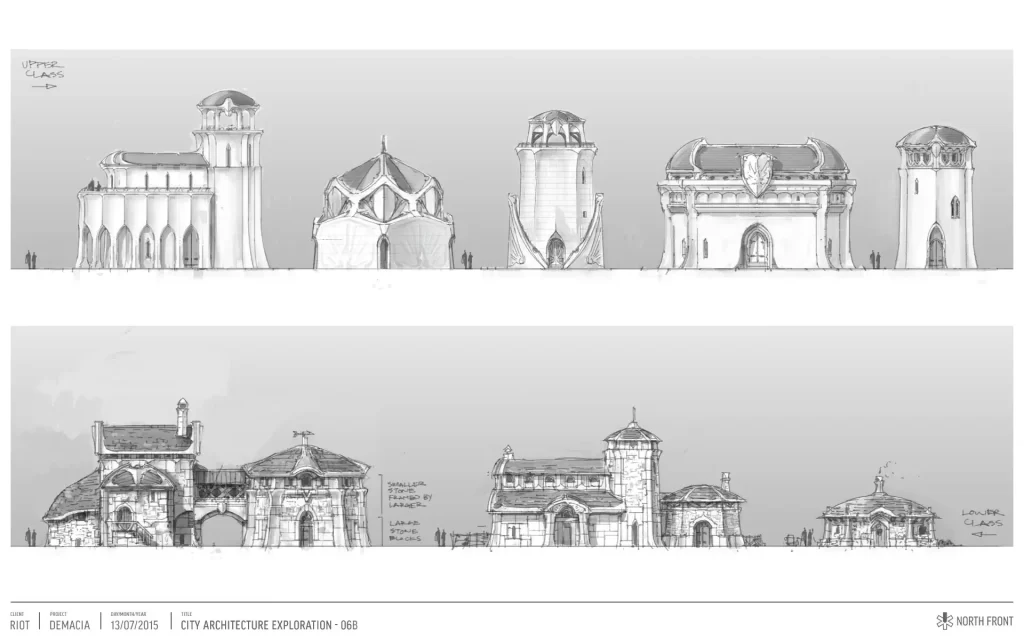 Concept art of Demacian architecture