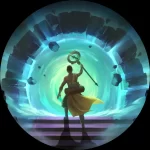Tai, the Aspiring Chronomancer is approaching a time travel portal to save Icathia
