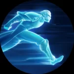 A male masked spectral figure running quickly