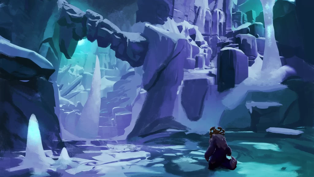 Willump standing in an ice cavern in the Freljord