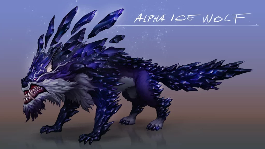 Concept art of Alpha Ice Wolf from Song of Nunu