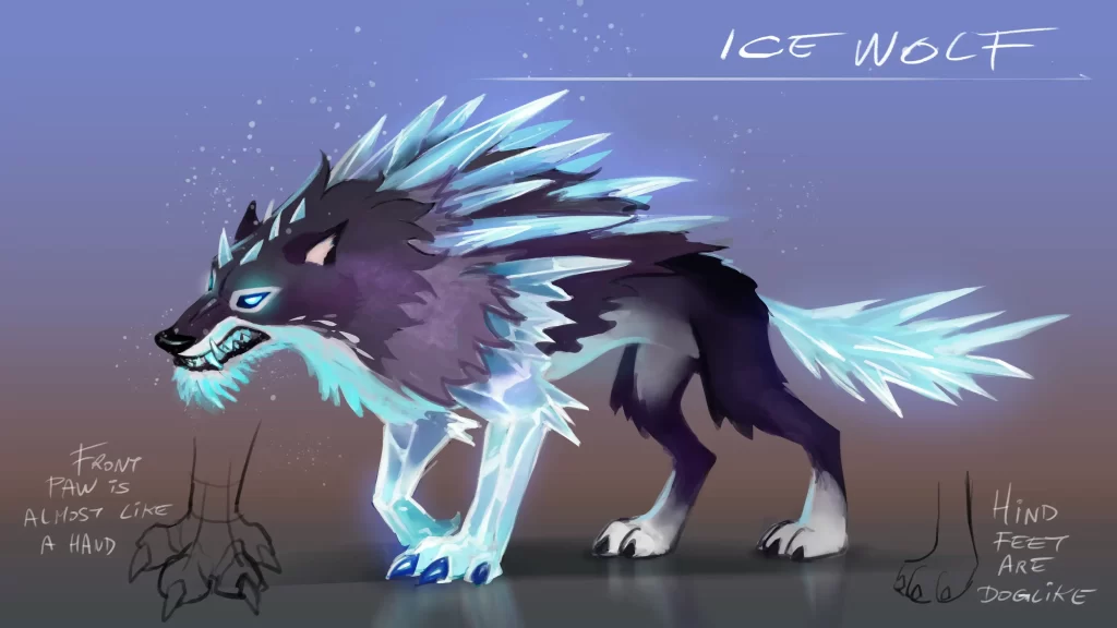 Concept art of Ice Wolf from Song of Nunu