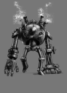 Early sketch of Blitzcrank in greyscale