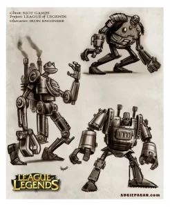 Concept art of Blitzcrank in various poses