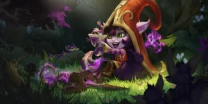 Lulu holding a purple squirrel against its will