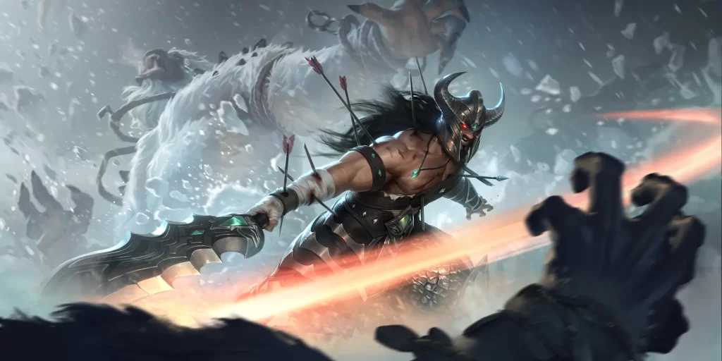 Tryndamere fighting in the Freljord