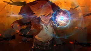 Ezreal with his glowing Shuriman gauntlet equipped