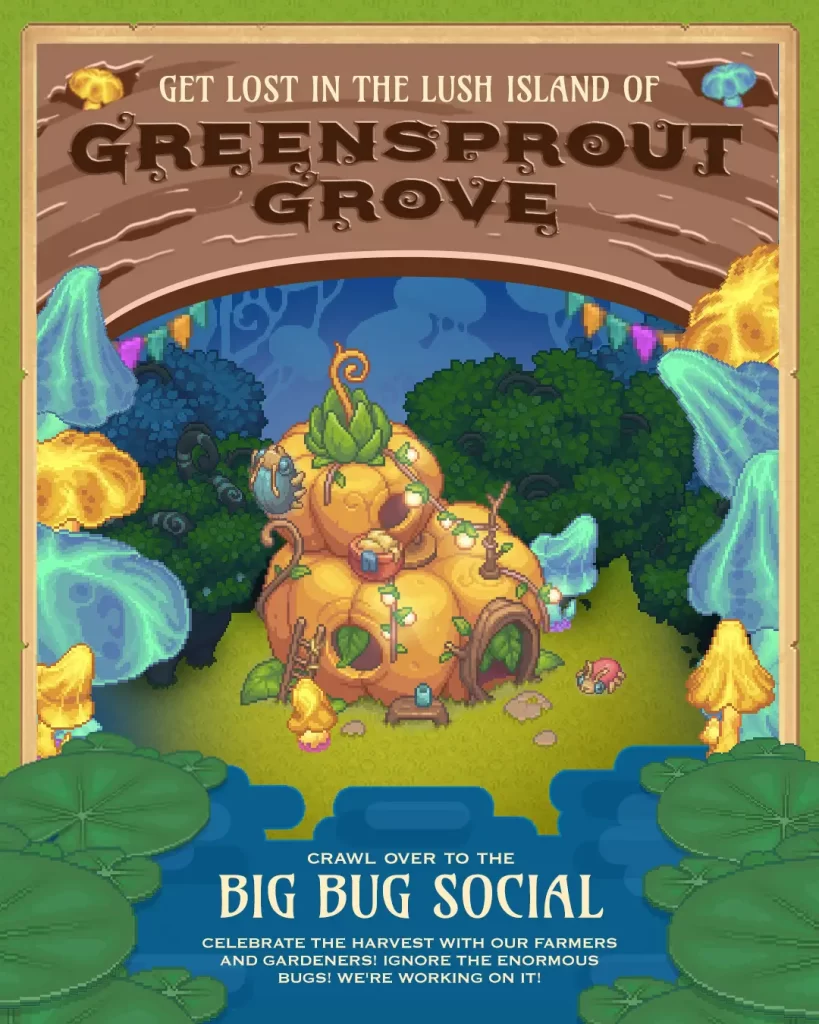 Poster art for a Greensprout Grove social event
